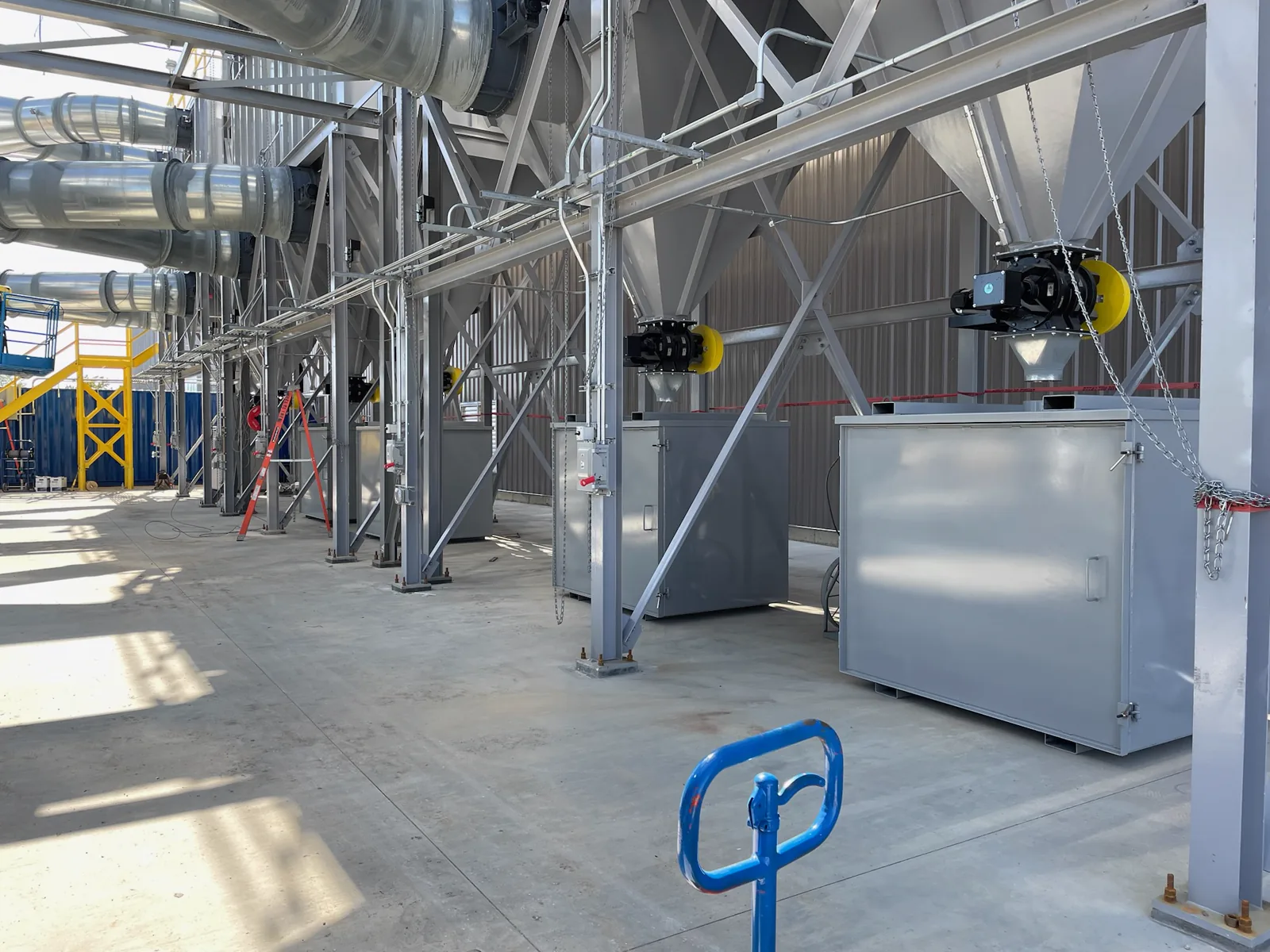 Large industrial ductwork fabricated by Ahner Industrial